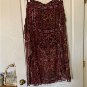 Free People Ruffle Skirt in Paisley